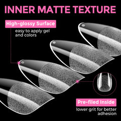 UNA GELLA clear tip surface ready for polish indicating smooth finish