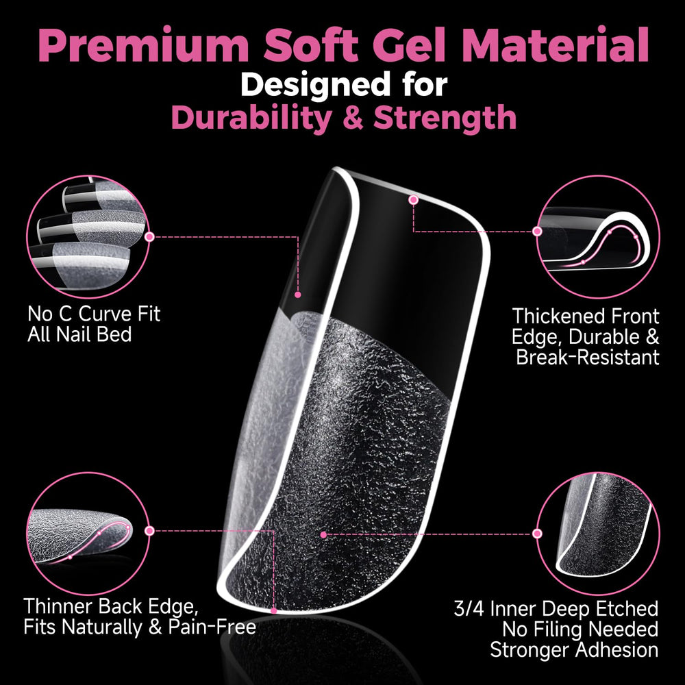 UNA GELLA clear nail tip surface with polish for true color payoff