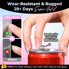 UNA GELLA clear surface with polish applied for customizable salon finish