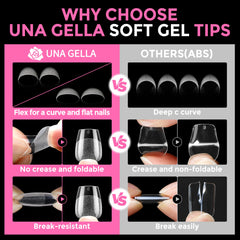UNA GELLA clear tip close-up showing transparency for even color benefit