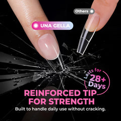 UNA GELLA close edge of flat tip for durable, long-lasting wear