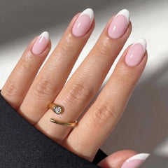 UNA GELLA close-up of French tip showing neat manicure look