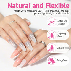 UNA GELLA fanned display of 12 sizes for precise nail width matching