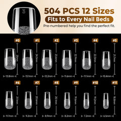 UNA GELLA kit contents arranged to display the 12 sizes and organized storage