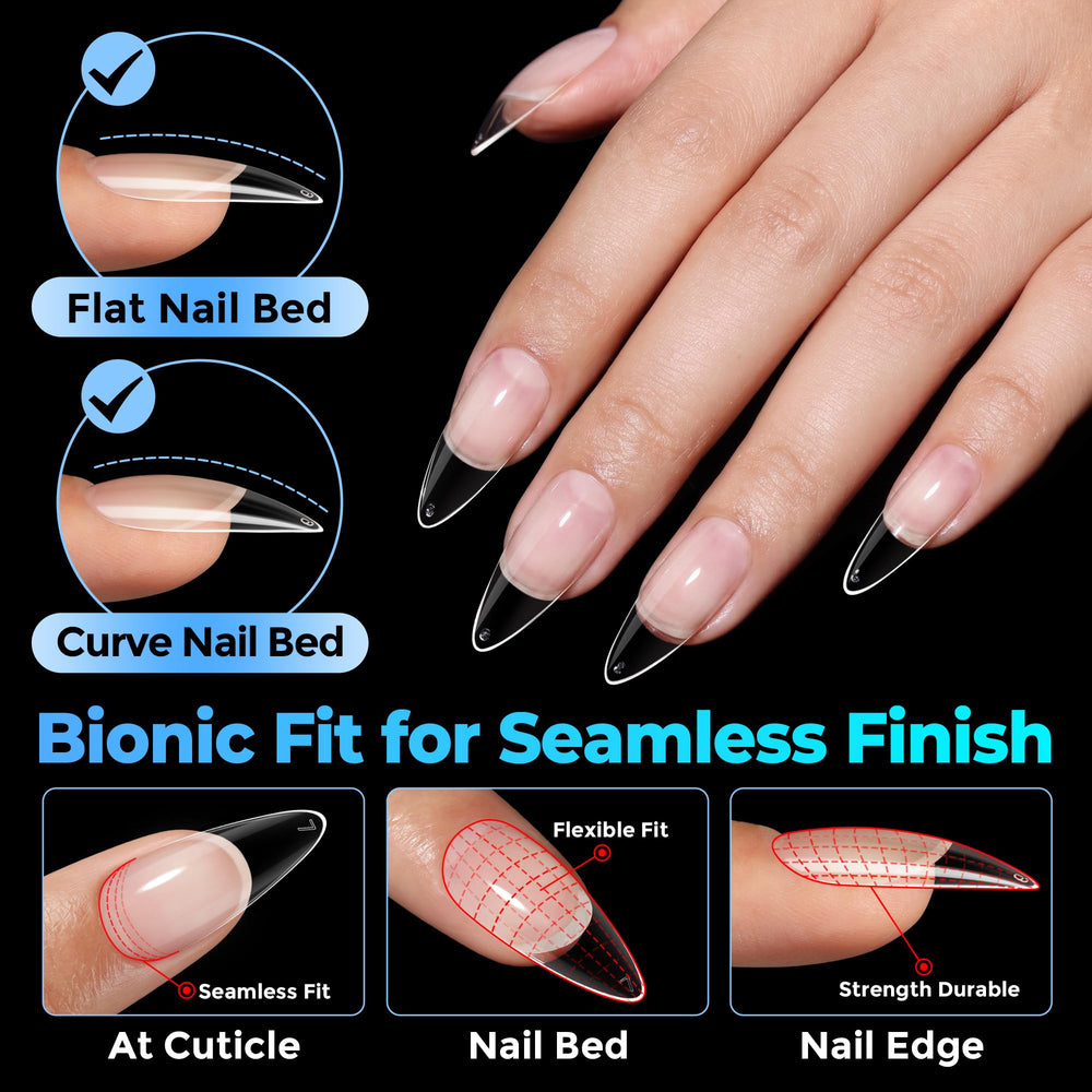 UNA GELLA thin edge profile detail that blends seamlessly with natural nail