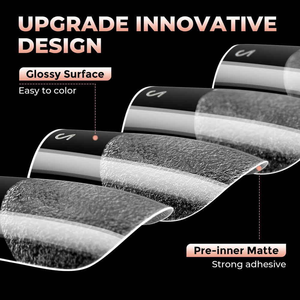 UNA GELLA filed and shaped tip example showing customizability and finish