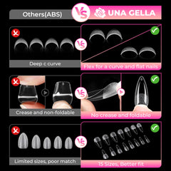UNA GELLA finger-fit demo displaying seamless back-edge fit for comfort benefit