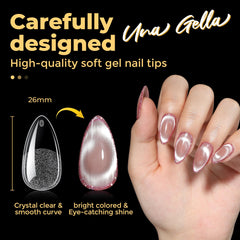 UNA GELLA comparison on flat and curved nails showing secure fit benefit