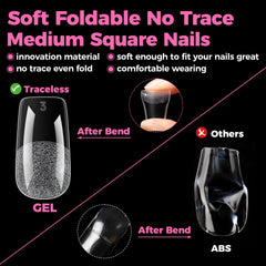 UNA GELLA soft gel detail showing flexibility and break resistance