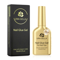 UNA GELLA front bottle showing clear 15ml gel and brand benefit
