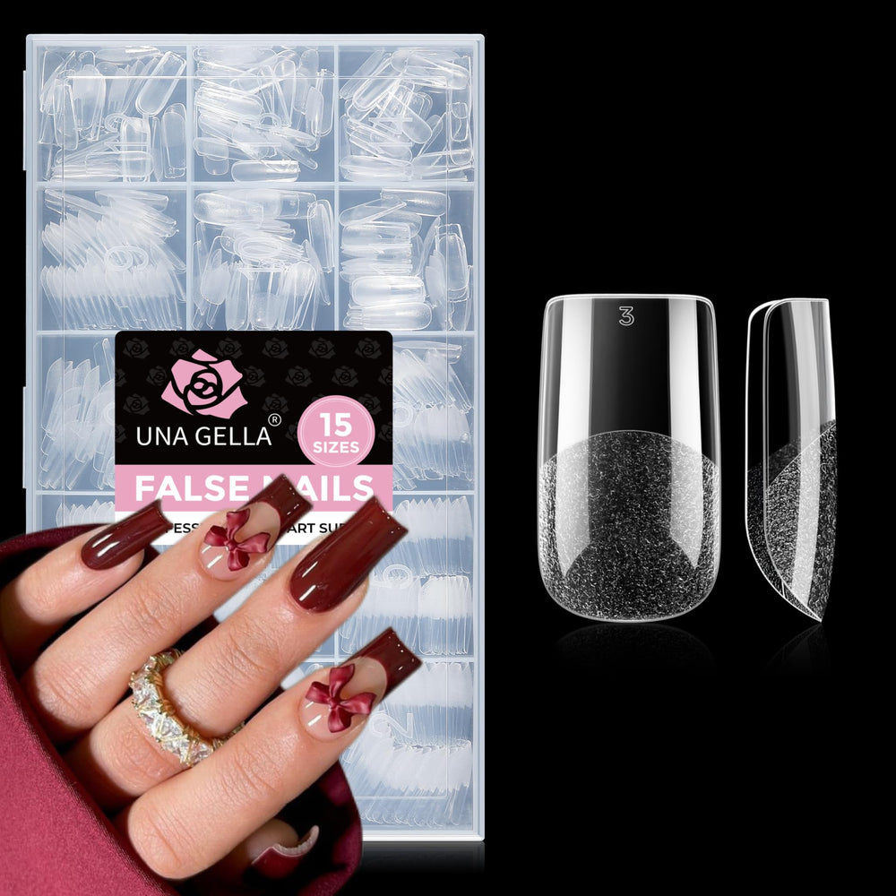 UNA GELLA front box display showing clear tips and quantity benefit