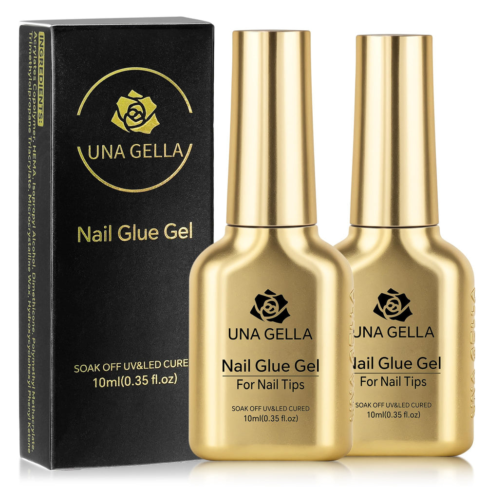 UNA GELLA front packaging 10ml showing bottle and cap, clear branding and compact size benefit