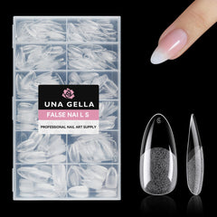 UNA GELLA front packaging showing 504-piece almond tips and convenience