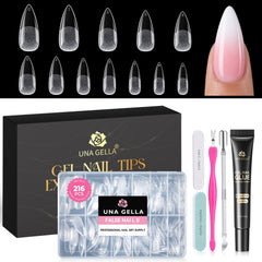 UNA GELLA front packaging showing complete stiletto kit and benefits