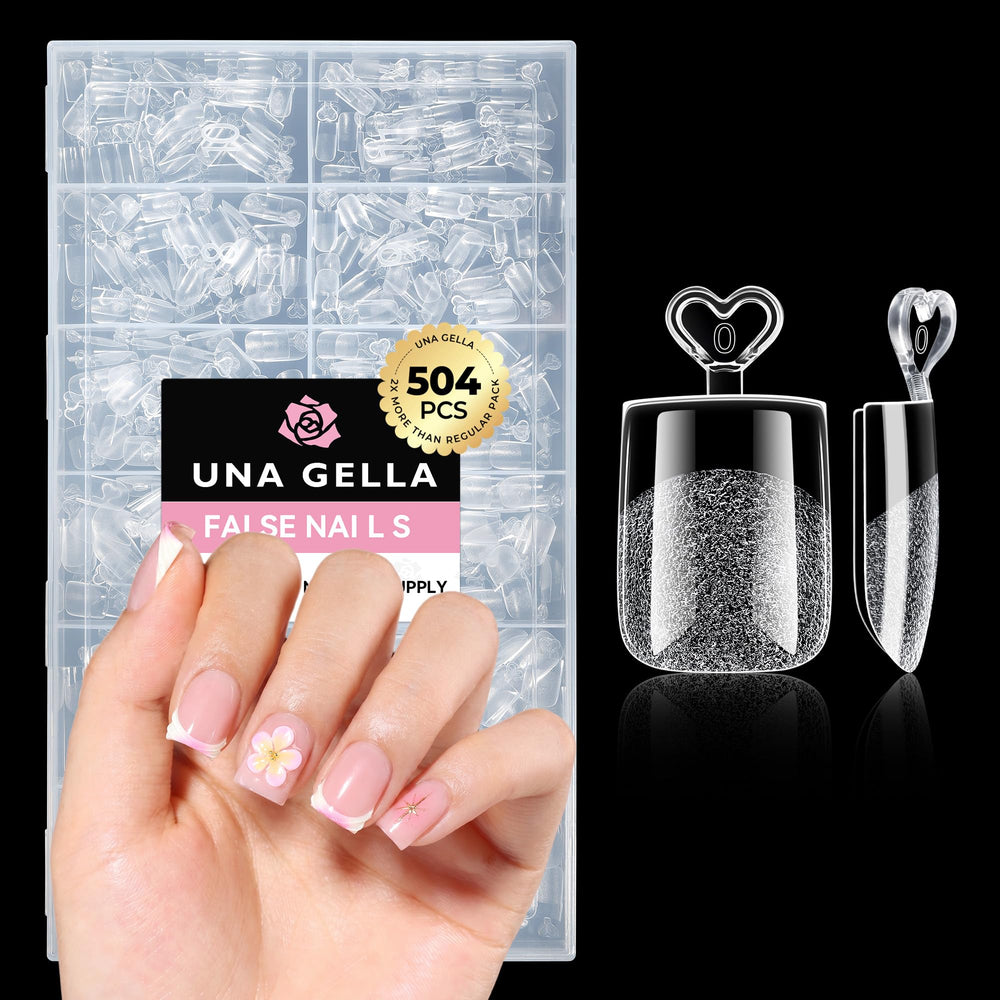 UNA GELLA front packaging showing 504-piece kit and benefits