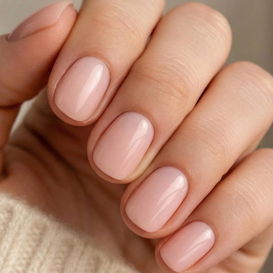 UNA GELLA front packaging showing 32pcs kit and nude pink finish benefits