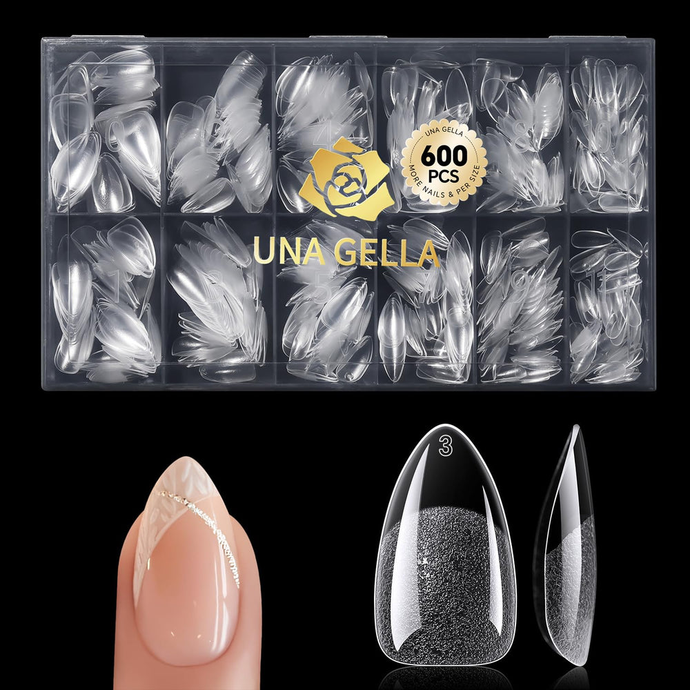 UNA GELLA front packaging showing 600-piece kit and organized storage benefits