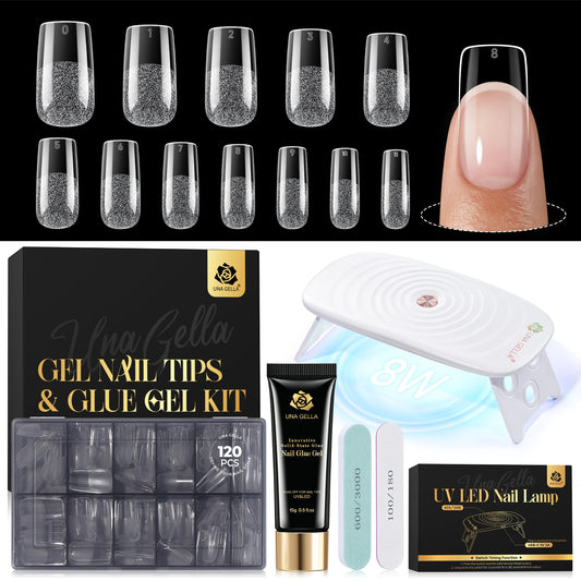 UNA GELLA front packaging showing complete kit and benefit of all-in-one convenience