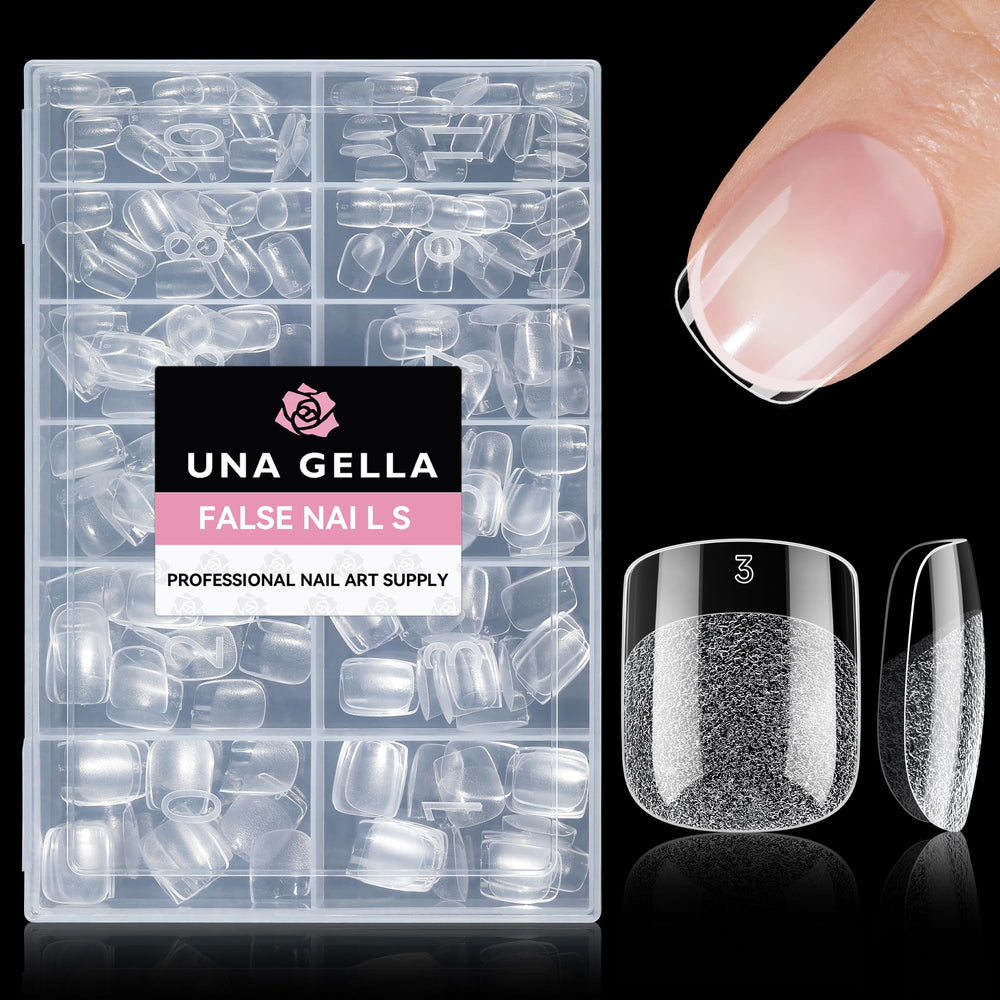 UNA GELLA front packaging showing 216 tips and clear box, quick selection benefit