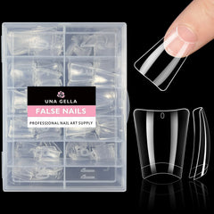 UNA GELLA front packaging showing 504 clear duck-shaped tips and storage box, easy kit