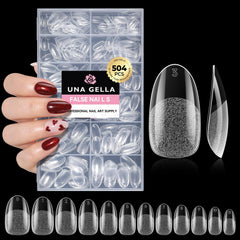 UNA GELLA front packaging showing 504 soft gel tips, convenient kit benefit