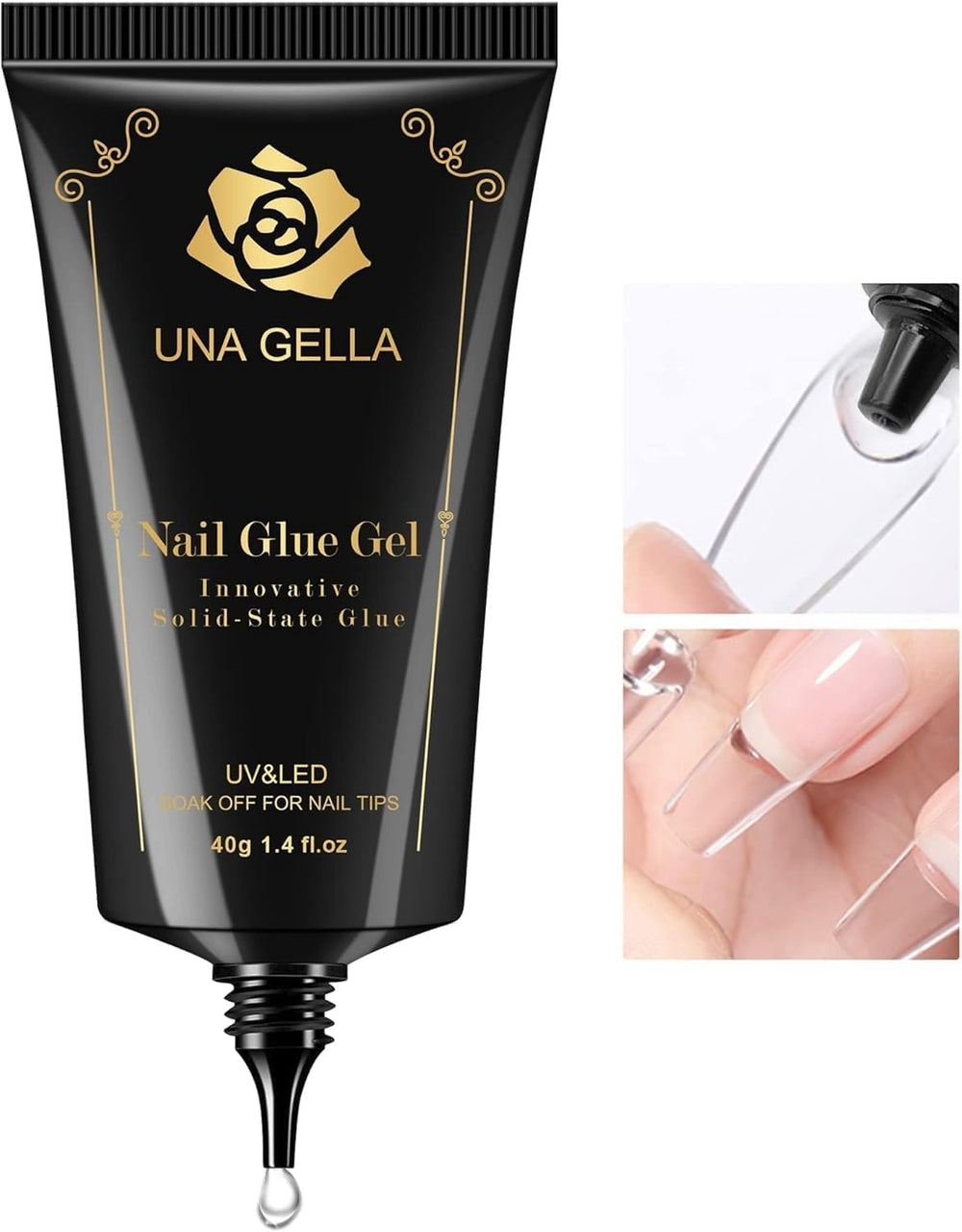 UNA GELLA front packaging showing 40ml tube and label for clear lamp-cured gel