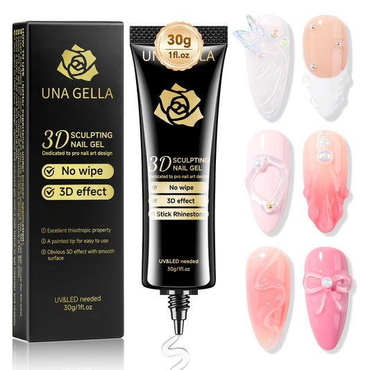 UNA GELLA tube front view showing brand and clear gel for easy use