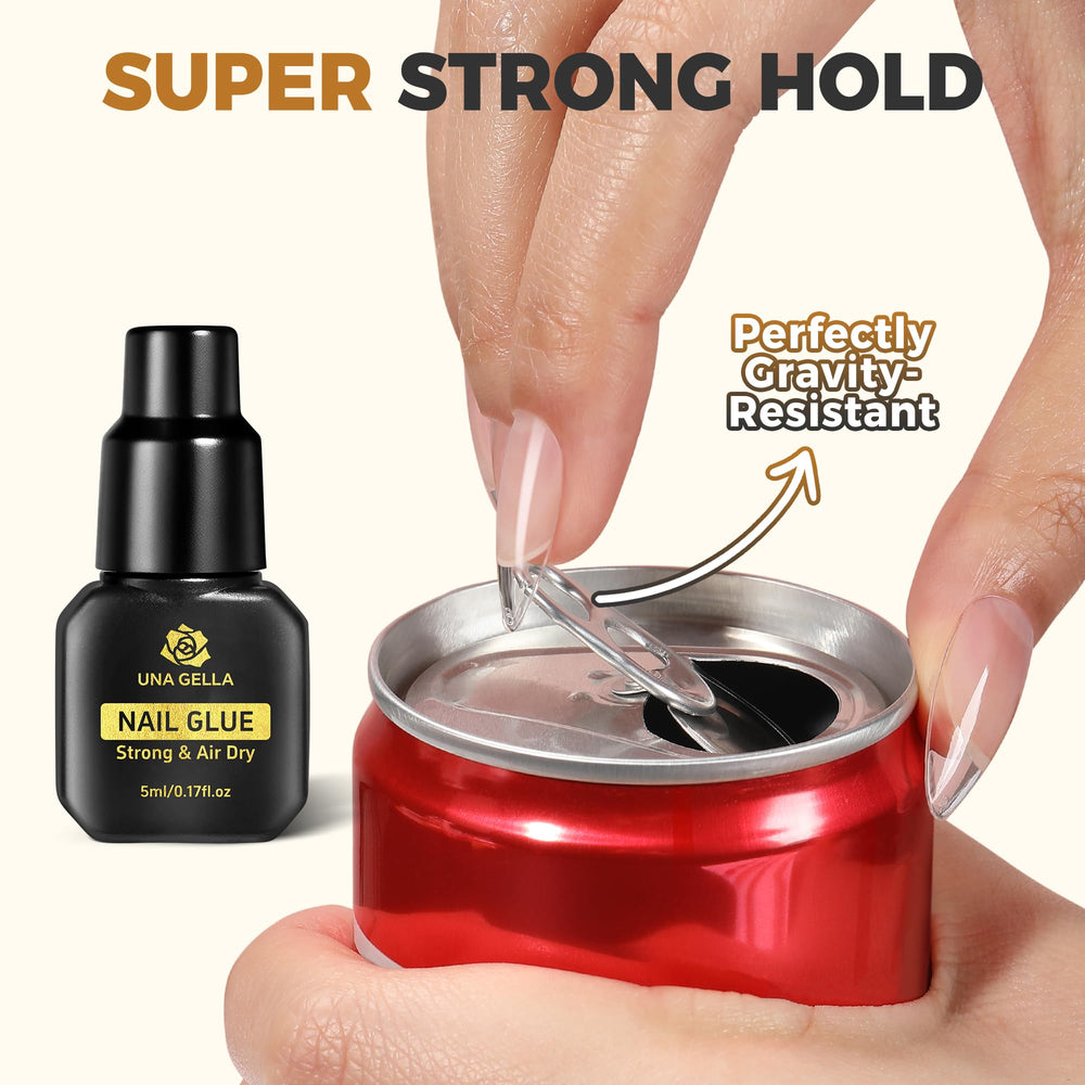 UNA GELLA glue drop texture demonstrating smooth formula for quick bonding