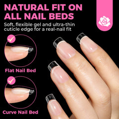 UNA GELLA tips being applied showing easy DIY adhesion benefit