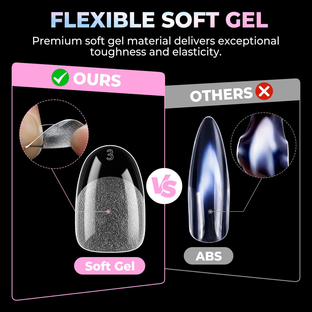 UNA GELLA hand holding a tip to show compact short length and realistic fit