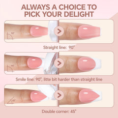 UNA GELLA stamping tool in use on a fingernail for quick salon-style French tips