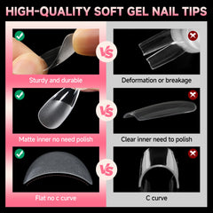 UNA GELLA in-use press-on application demonstrating easy glue or gel bonding