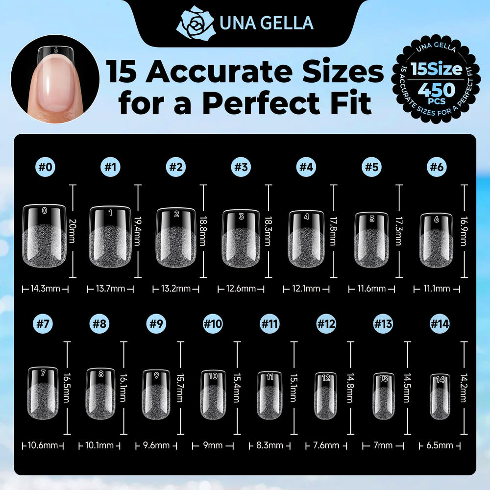 UNA GELLA open box revealing 450pcs and size labels