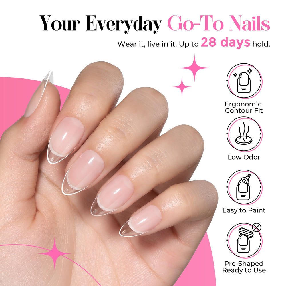 UNA GELLA lifestyle desk manicure scene showing quick salon results