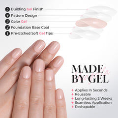 UNA GELLA lifestyle desk shot showing natural nude nails suitable for office wear