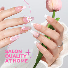 UNA GELLA finished manicure lifestyle shot showcasing neat results
