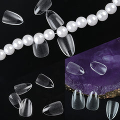 UNA GELLA lifestyle image of wearer displaying natural short almond shape