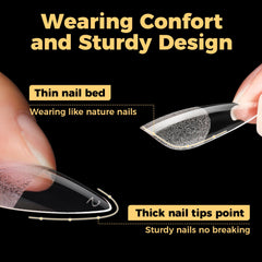 UNA GELLA clear nail tip ready for painting showing versatile design surface