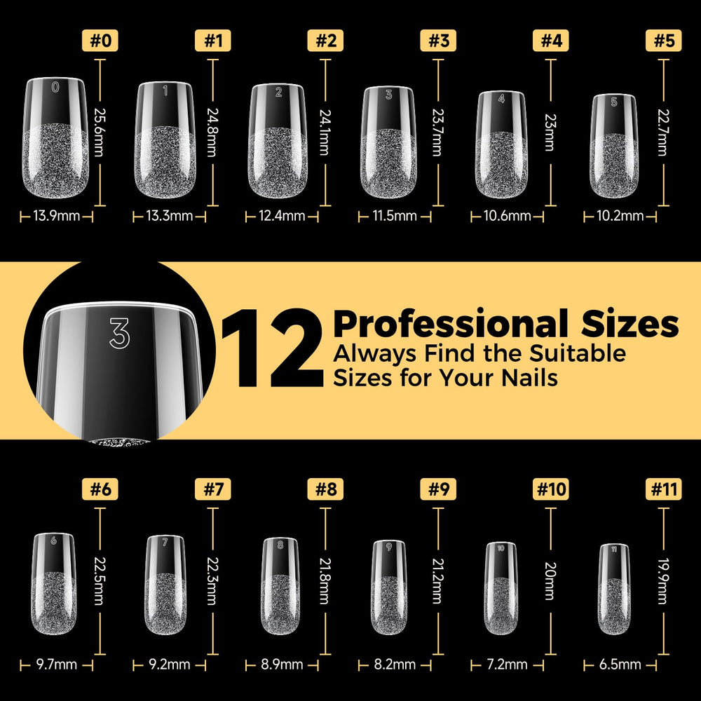UNA GELLA finished polished medium square nails demonstrating salon result