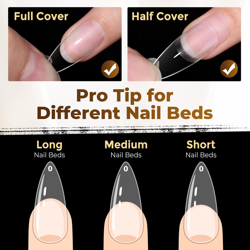 UNA GELLA polished stiletto nails in lifestyle scene for salon finish