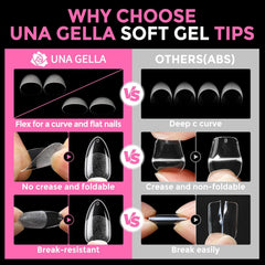 UNA GELLA polished nail extension example showcasing finish durability