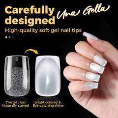 UNA GELLA reinforced stress point close-up for break-resistant nail extensions