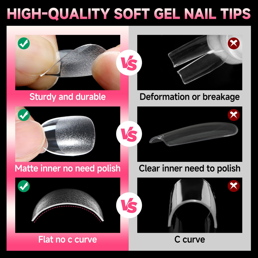 UNA GELLA scale comparison on a model hand showing short oval length and natural look