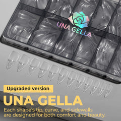 UNA GELLA size comparison on a hand model demonstrating true scale