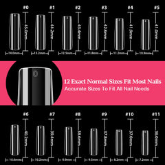 UNA GELLA tip next to ruler indicating extra-long length for scale
