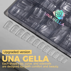 UNA GELLA hand scale comparison highlighting short square length and proportion