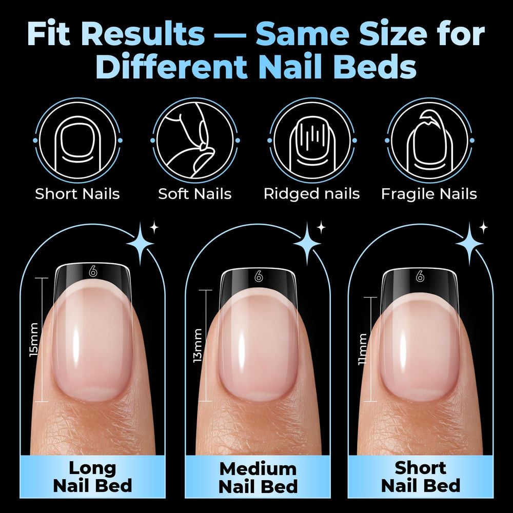 UNA GELLA nail tip beside coin showing size and scale