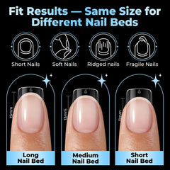 UNA GELLA nail tip beside coin showing size and scale