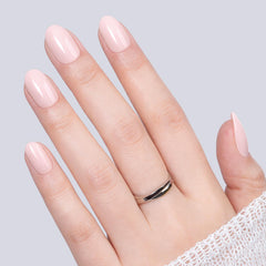 UNA GELLA single nail top view showing almond shape and glossy finish benefit salon look
