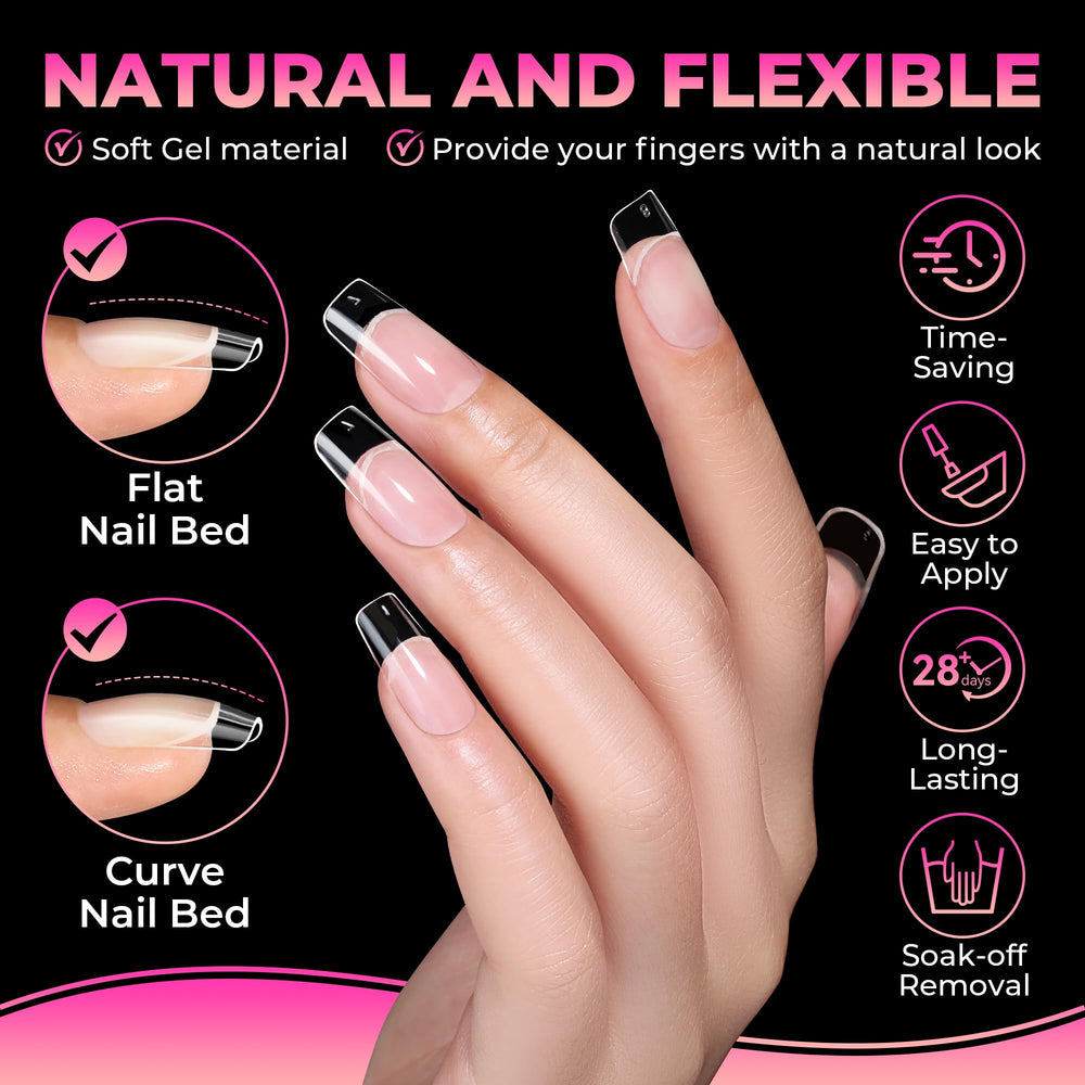 UNA GELLA single tip side profile showing thin rear edge for flush natural fit